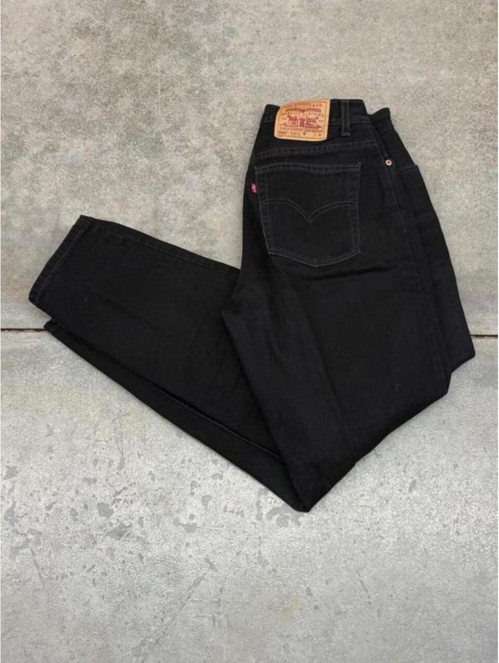 vintage levis 550 black relaxed baggy fit made in usa jeans size 12 WOMENS
